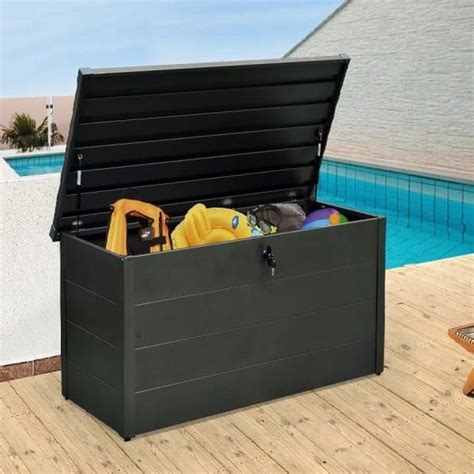 metal storage box porch|patio storage box near me.